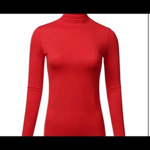 Red turtleneck